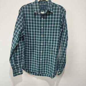 Polo Ralph Lauren Men's Green Plaid Classic Fit Button Down 100% cotton, Sz L